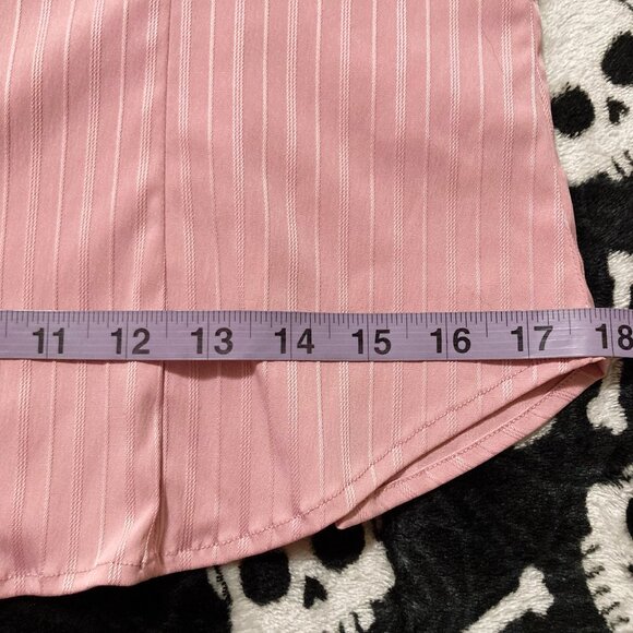 JESSICA Dusty rose pink vertical striped button-down shirt ~ MEDIUM LARGE blouse - Picture 9 of 14